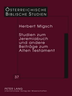 cover image of Studien zum Jeremiabuch und andere Beiträge zum Alten Testament
